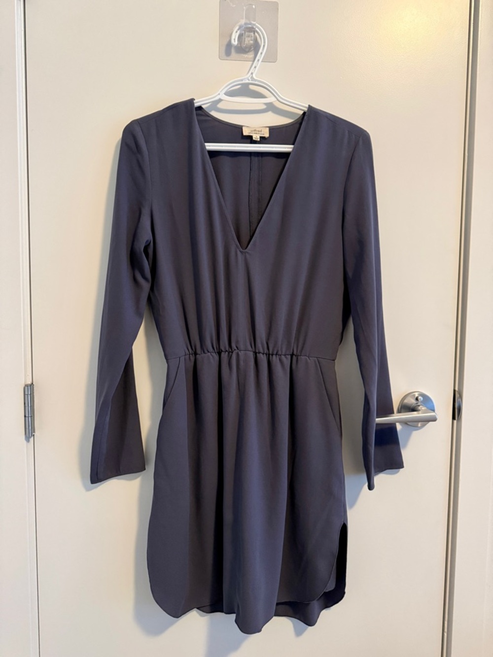 Aritzia Wilfred Grey Dress Deep Neckline
